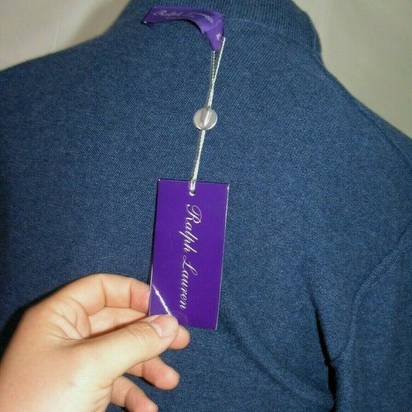 Ralph Lauren Purple Label Blue 100% Cashmere Sweater Jacket XL NWT